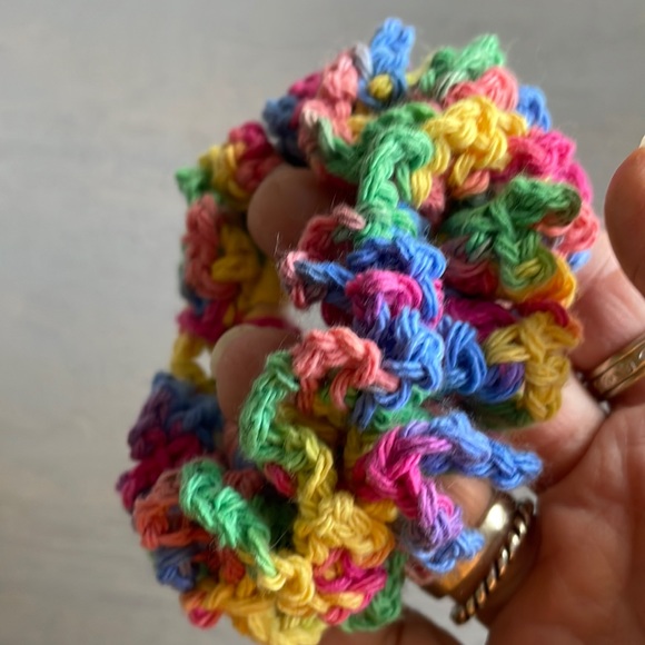 Crochet Hair Scrunchie Hand Crafted Crocheted by Seller - Picture 3 of 4